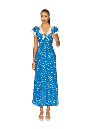 RIXO Amari Dress in Blue. Size L. Also in M, S, XL, XS, XXS.