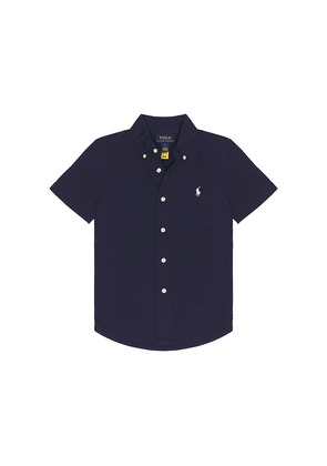 Polo Ralph Lauren Short Sleeve Cotton Seersucker Sport Shirt in Navy. Size 2. Also in 3, 4, 5.