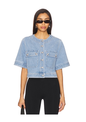 Veronica Beard Elias Short Sleeve Jacket in Blue. Size M. Also in L.