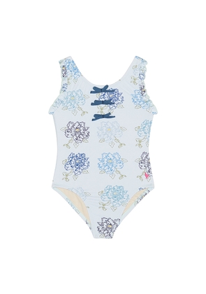 Pink Chicken Girls Sylvie Bow Swimsuit in Blue. Size 2. Also in 3, 4, 5, 6.