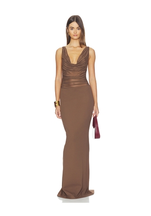 SEROYA Marla Dress in Brown. Size L. Also in M, S, XS, XXS.