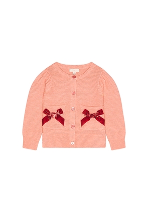 Pink Chicken Girls Bow Pocket Sweater in Mauve. Size 2. Also in 3, 4, 5, 6.