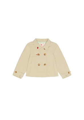 Pink Chicken Girls Ramie Crop Trench in Taupe. Size 2. Also in 3, 4, 5, 6.