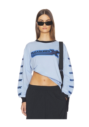 Pleasures Pleasures X Long Sleeve Tee in Baby Blue. Size L. Also in M, S, XL/1X.