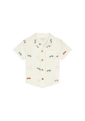 Pink Chicken Boys Jack Shirt in White. Size 2. Also in 3, 4, 5, 6.