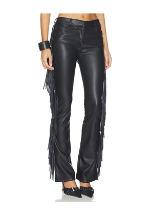 superdown Karina Fringe Pant in Black. Size L. Also in M, S, XS, XXS.
