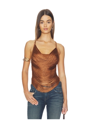 superdown Katalia Halter Top in Cognac. Size L. Also in M, S.