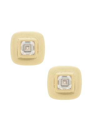 SHASHI Reagan Square Studs in Metallic Gold.