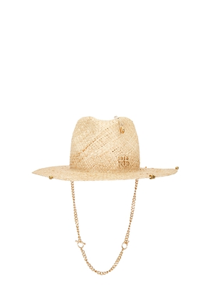Ruslan Baginskiy Chain Strap Fedora Hat in Neutral. Size L. Also in M, S.