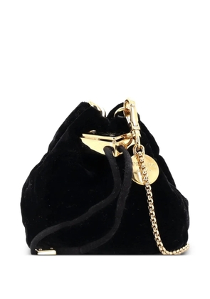 Prada Pre-Owned Triangle Logo Drawstring Pouch Velvet Mini bucket bag - Black