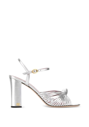 Valentino Garavani leather knotted heeled sandals - Silver