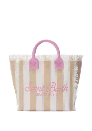 MC2 Saint Barth Vanity striped fringed tote bag - Neutrals