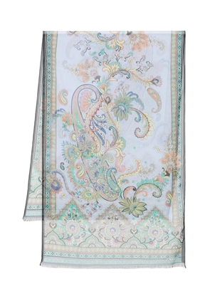 ETRO paisley-print silk scarf - Blue