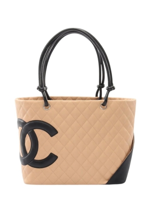CHANEL Pre-Owned 2004-2005 Large Quilted Lambskin Cambon Ligne tote bag - Brown