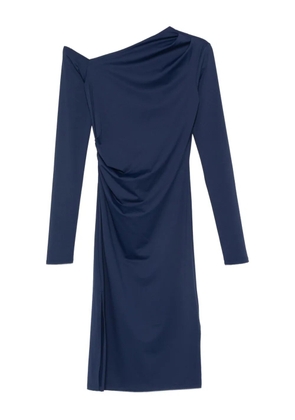 Patrizia Pepe asymmetric-neckline midi dress - Blue