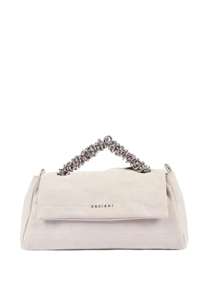 Orciani twisted-handle grained-leather shoulder bag - Neutrals