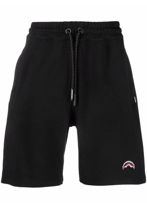 Sprayground shark embroidery track shorts - Black