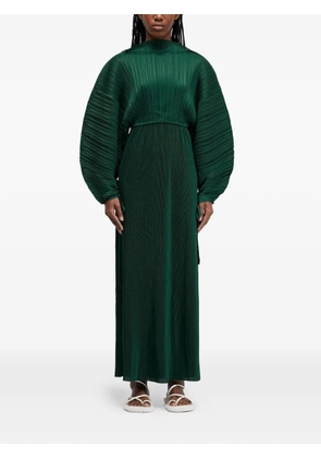 Osklen pleated long raglan dress - Green