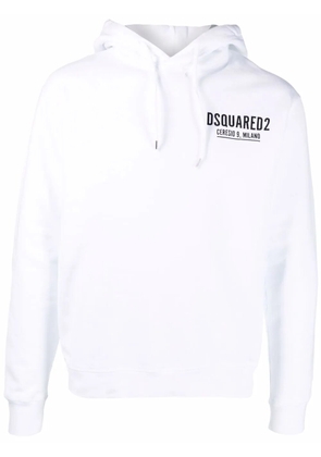 DSQUARED2 logo-print cotton hoodie - White