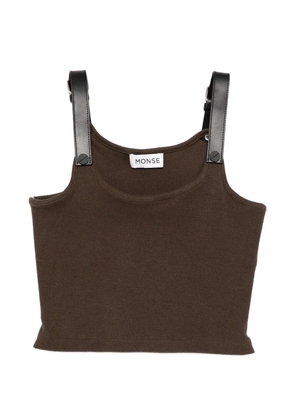 Monse leather harness tank top - Brown