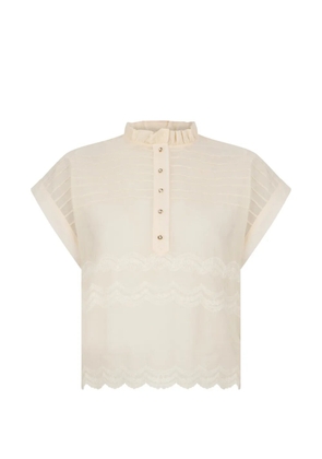 Kristina Ti ruffled-neck blouse - Neutrals