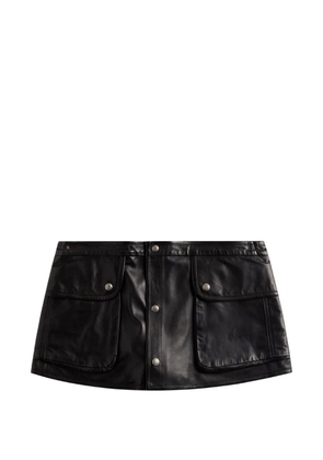 R13 front-pocket leather skirt - Black