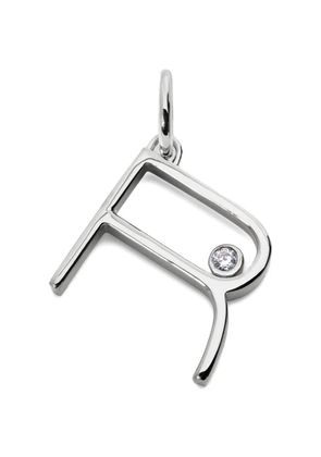 Monica Vinader Solitaire initial diamond pendant - Silver