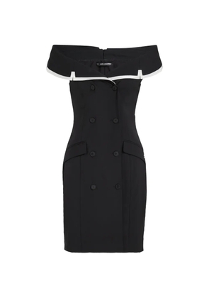 Karl Lagerfeld off-shoulder double-breasted mini dress - Black