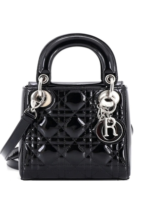 Christian Dior Pre-Owned Lady Dior Bag Cannage Quilt Patent Mini satchel - Black