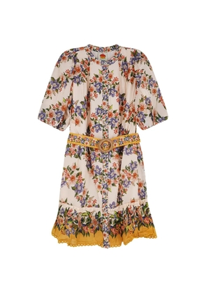 FARM Rio belted floral-print dress - Brown