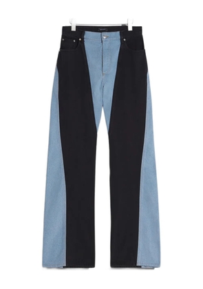 Mugler colourblock straight-leg jeans - Blue