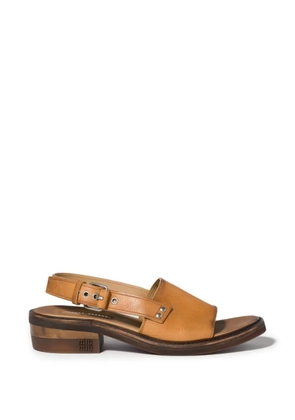 Miu Miu buckle leather sandals - Brown
