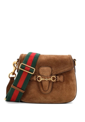 Gucci Pre-Owned Lady Web Shoulder Bag Suede Medium crossbody bag - Brown