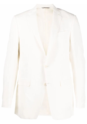 Canali single-breasted linen-silk blazer - White