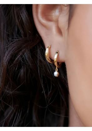 DAISY LONDON pearl-huggie hoop earrings - Gold