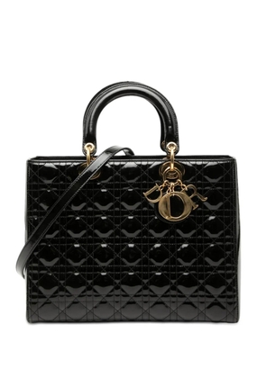 Christian Dior Pre-Owned 2014 Large Patent Cannage Lady Dior satchel - Black