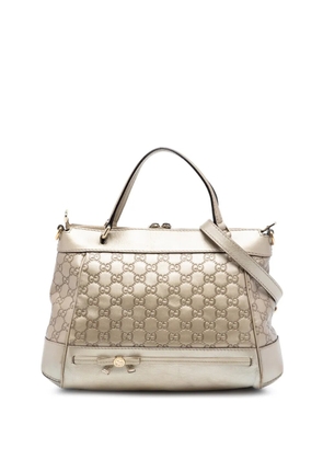 Gucci Pre-Owned 2016-2025 Metallic Guccissima Mayfair satchel - Gold