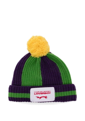 Charles Jeffrey Loverboy pompom beanie hat - Purple