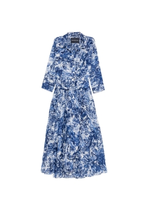 Samantha Sung buttoned floral midi dress - Blue