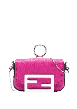 Fendi Pre-Owned 2010-2026 Nano Leather Baguette Charm crossbody bag - Pink