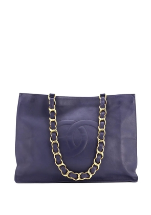 CHANEL Pre-Owned CC Chain Lambskin XL tote bag - Blue