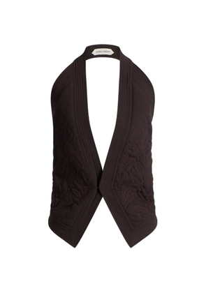 Alberta Ferretti quilted halterneck waistcoat - Brown