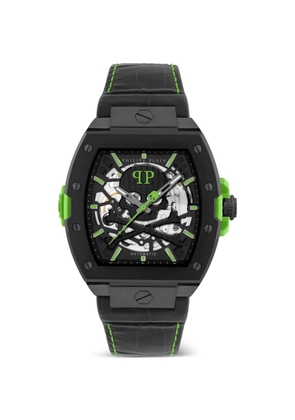 Philipp Plein Skeleton 44mm watch - Black