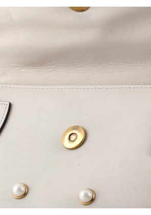 Gucci Pre-Owned Broadway Pearly Bee Embellished Leather Mini shoulder bag - Neutrals