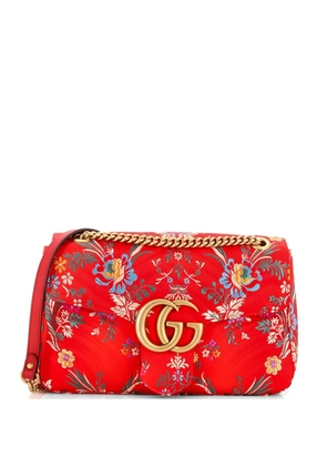 Gucci Pre-Owned GG Marmont Flap Bag Matelasse Floral Jacquard Medium shoulder bag - Red