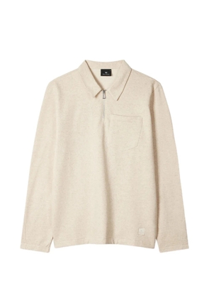 PS Paul Smith zipped patch-pocket polo shirt - Neutrals