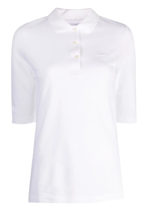 Lacoste logo-embroidered cotton polo shirt - White