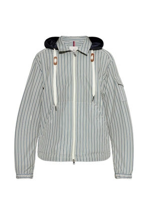 Moncler striped hooded jacket - Blue
