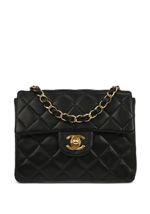CHANEL Pre-Owned 2002 mini Classic square flap lambskin shoulder bag - Black