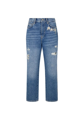 LIU JO floral-embroidery jeans - Blue